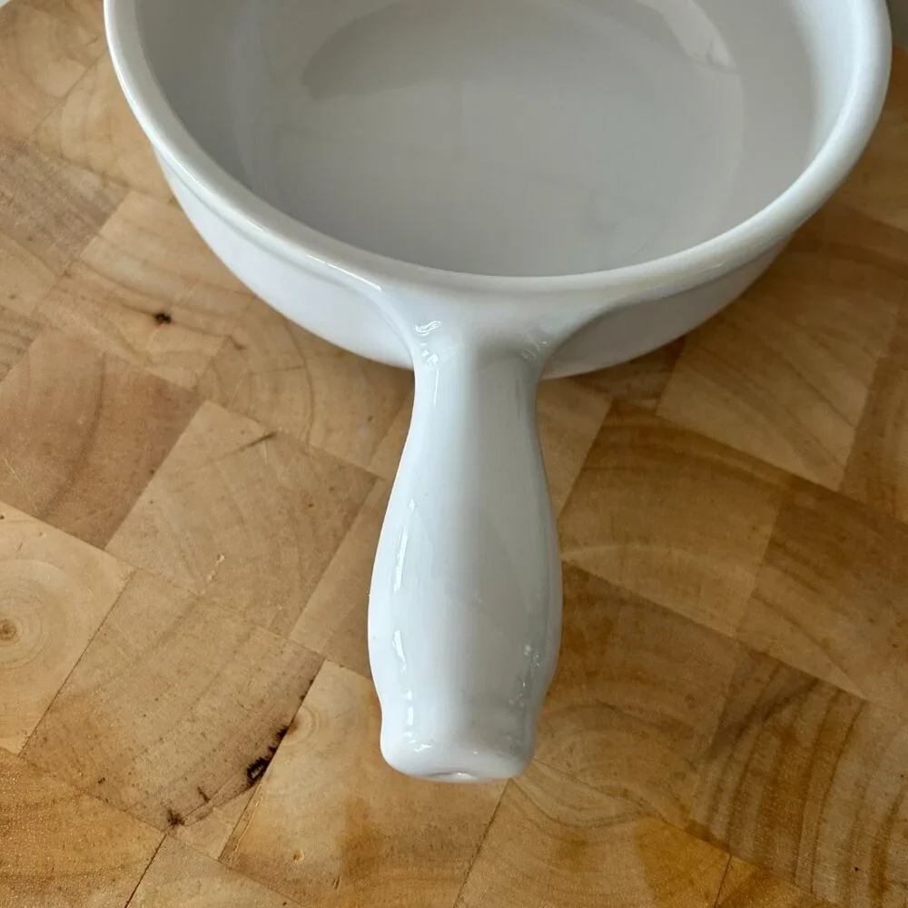 Emile Henry France White Fondue Pot